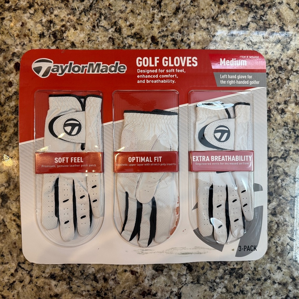 TaylorMade Golf Gloves 3 Pack - Medium Size